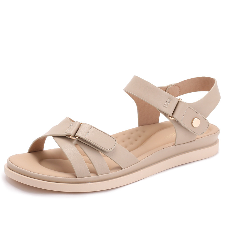 Velcro Strap Sandal - Модные повседневные сандалии на плоской подошве