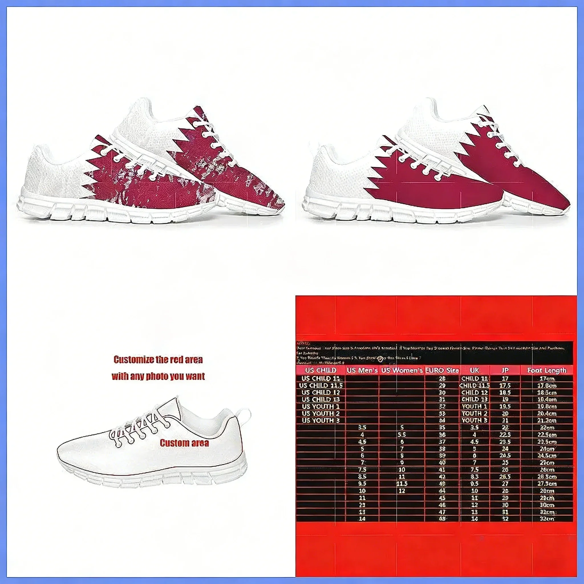 Men Shoes Qatar - Спортивная обувь с флагом Катара, кроссовки