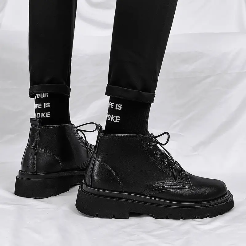 Кожаные черные мужские высокие – обзор и цена Men'S Shoes Height Increase
