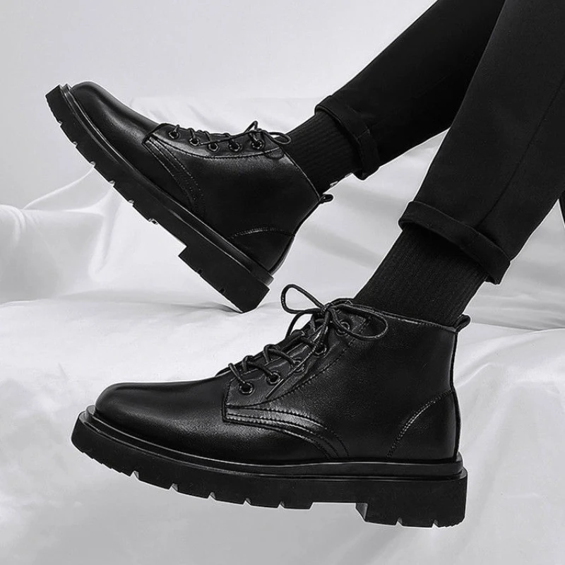 Кожаные черные мужские высокие – обзор и цена Men'S Shoes Height Increase