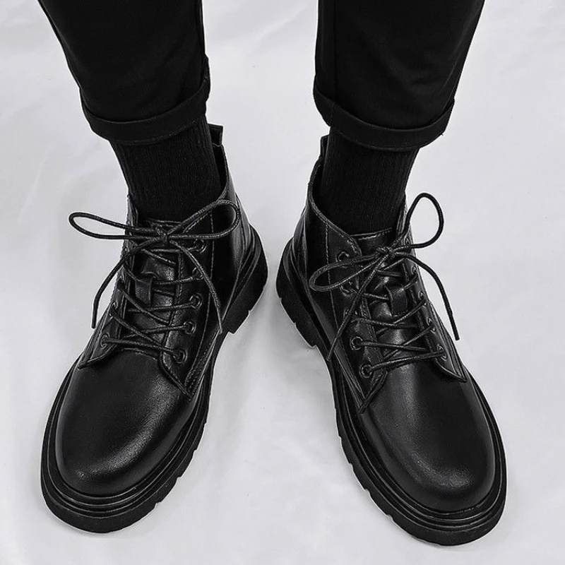Кожаные черные мужские высокие – обзор и цена Men'S Shoes Height Increase