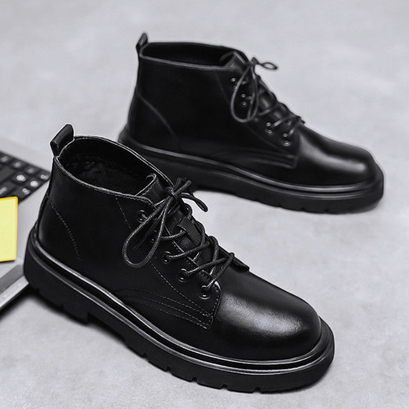 Кожаные черные мужские высокие – обзор и цена Men'S Shoes Height Increase